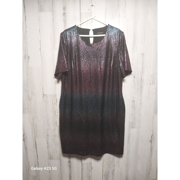 Lane Bryant Perfect Sleeve Ombre Tee Holiday Dress - size 18/20 - Picture 1 of 7
